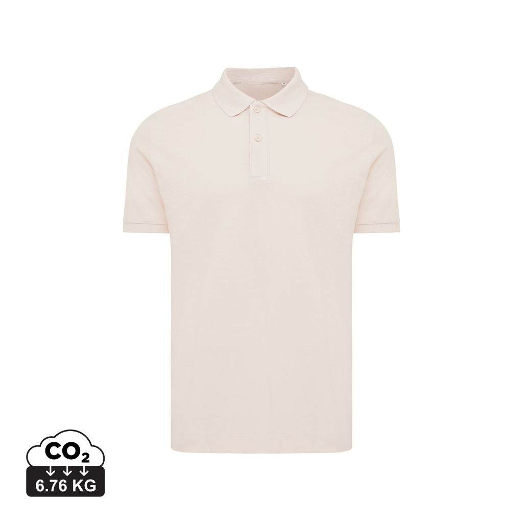Polo publicitaire unisexe en coton recyclé 220g Iqoniq Yosemite cloud pink
